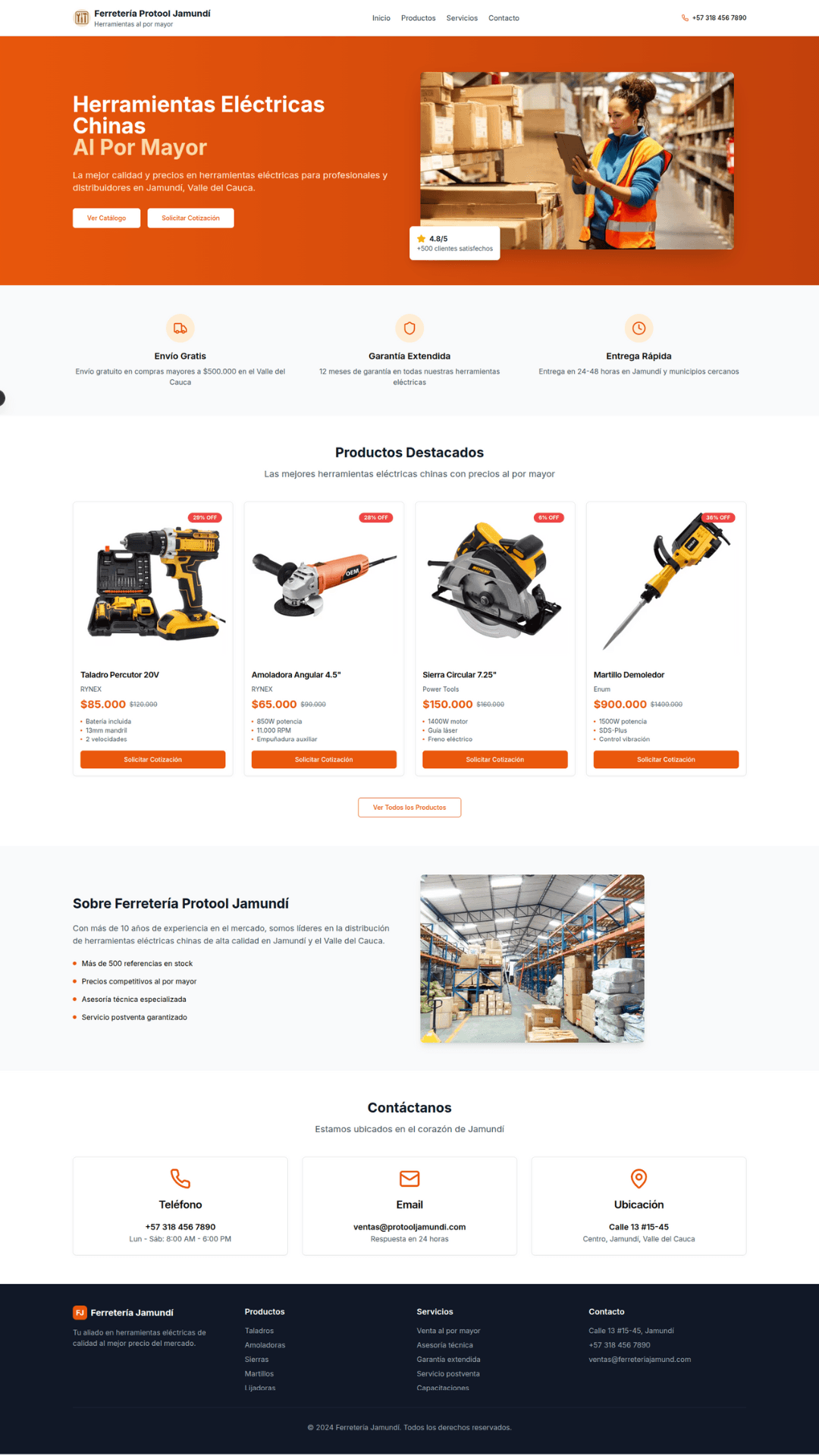 Website to promote a hardware store